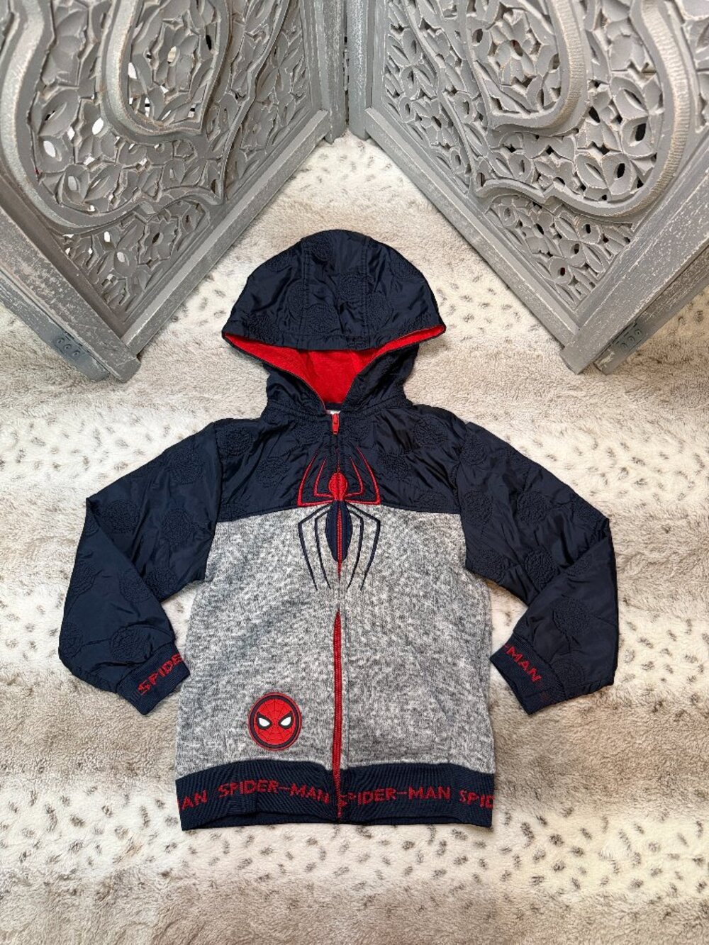 Disney Marvel SpiderMan zip up hoodie jacket boys 5T outdoor winter school